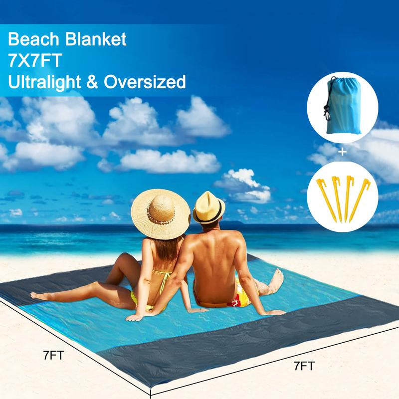 Beach Tent, Beach Canopy Tent Sun Shade with Beach Blanket, Beach Tent Sun Shelter 11X11 FT with UPF 50+ UV Protection, Beach Sun Shade for Beach, Camping, Backyard and Picnics