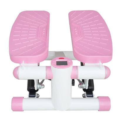 Pink Hydraulic Fitness Stepper with Digital Display and Resistance Bands, 330LBS Load-Bearing Capacity Pink Mini