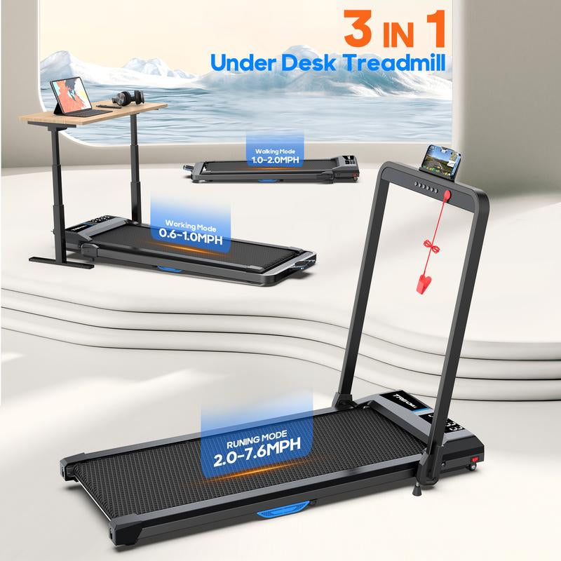 [Wellfit]2-In-1 under Desk Treadmill with Handle – 5O% OFF! Voice-Controlled, Incline Treadmill, 320Lbs Capacity – Upgrade Your Home & Office Fitness