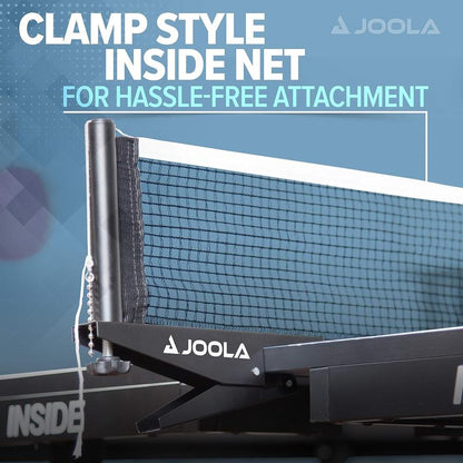 JOOLA inside - Professional MDF Indoor Table Tennis Table with Quick Clamp Ping Pong Net and Post Set - 10 Minute Easy Assembly - Ping Pong Table with Single Player Playback Mode JOOLA