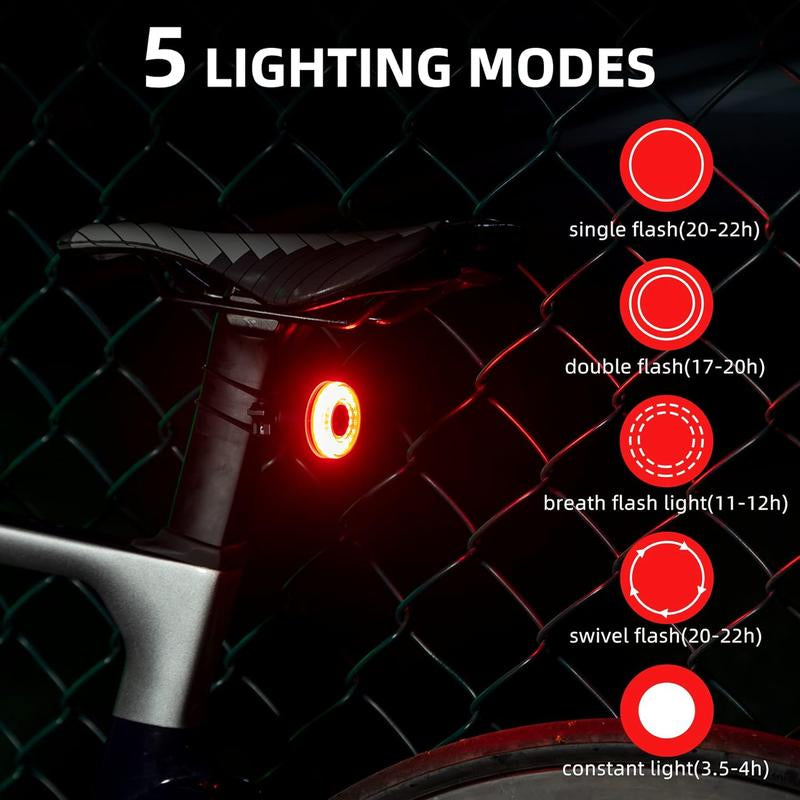 ROCKBROS Smart Bike Tail Light Break Sensing Bike Light Rechargeable Waterproof Auto On/Off Ultra Bright LED