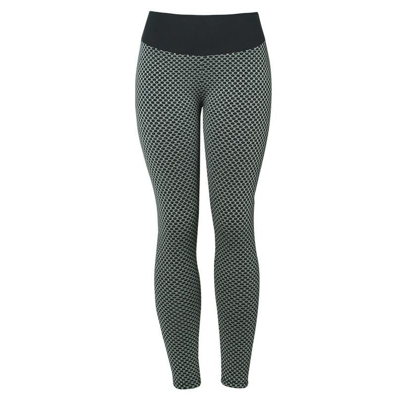 Seamless High-Waist Plaid Leggings for Women - Breathable Fitness and Yoga Pants