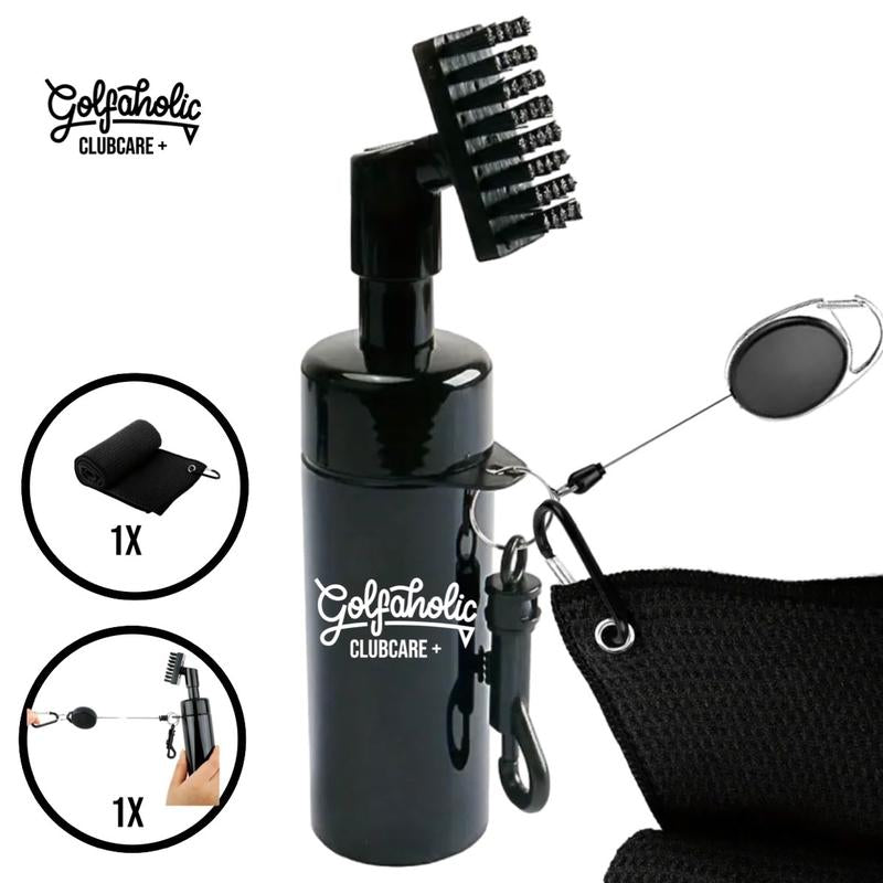 Golfaholics Golf Club Cleaner Spray Brush with Towel