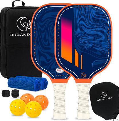 Professional Pickleball Paddle Set for Men and Women - USAPA Approved with 4 Balls, 2 Cooling Towels, and Carry Bag