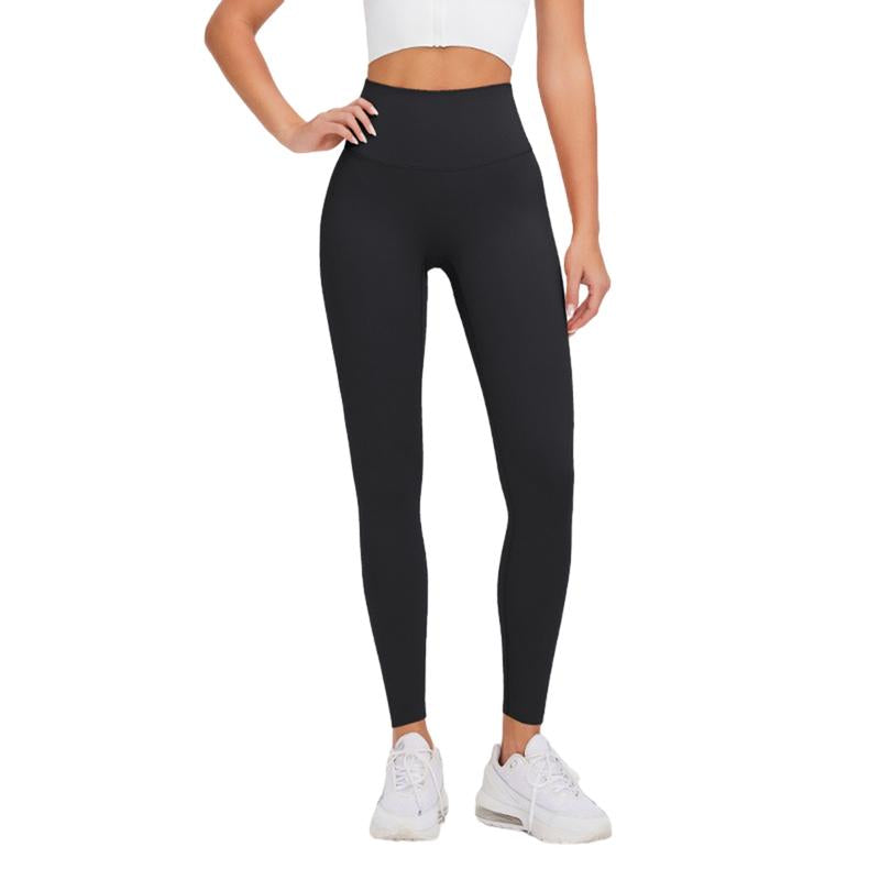 LYCRA Women'S Plain High Waist Tummy Control Buttlifting Sports Leggings, Stretchy Seamlesscomfy Breathable Skinny Pants for Yoga Gymfitness Workout, Ladies Sportswear Bottoms