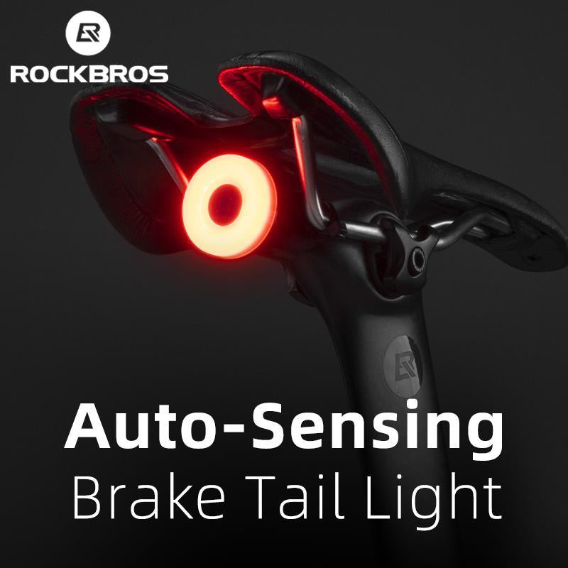 ROCKBROS Smart Bike Tail Light Break Sensing Bike Light Rechargeable Waterproof Auto On/Off Ultra Bright LED