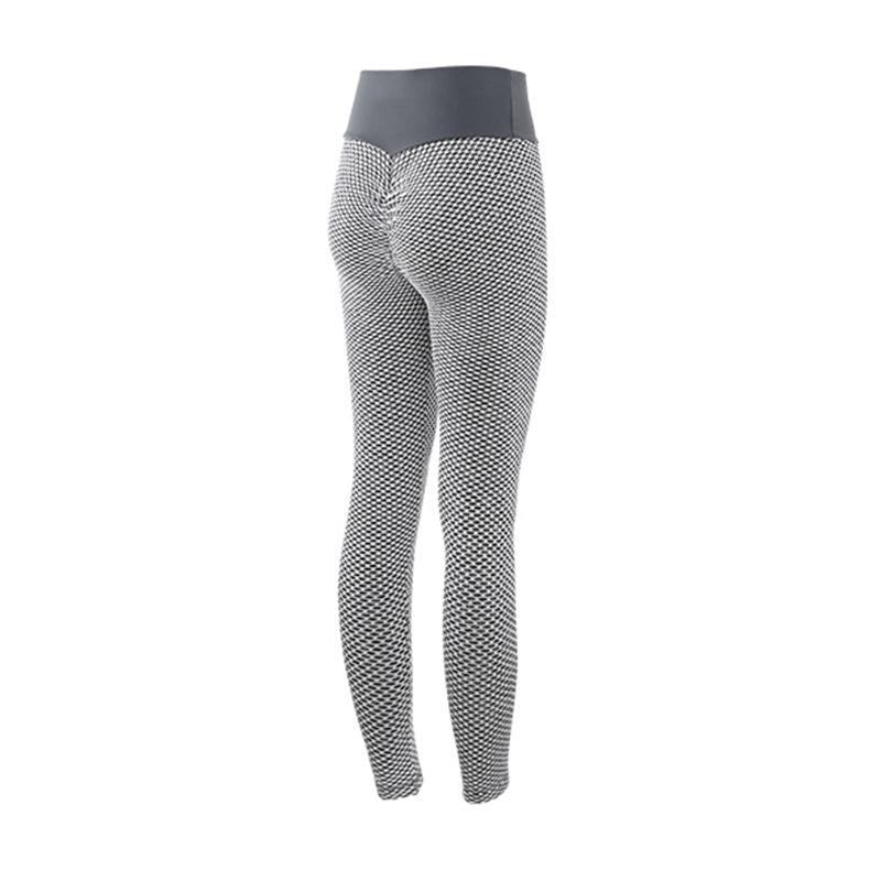 Seamless High-Waist Plaid Leggings for Women - Breathable Fitness and Yoga Pants