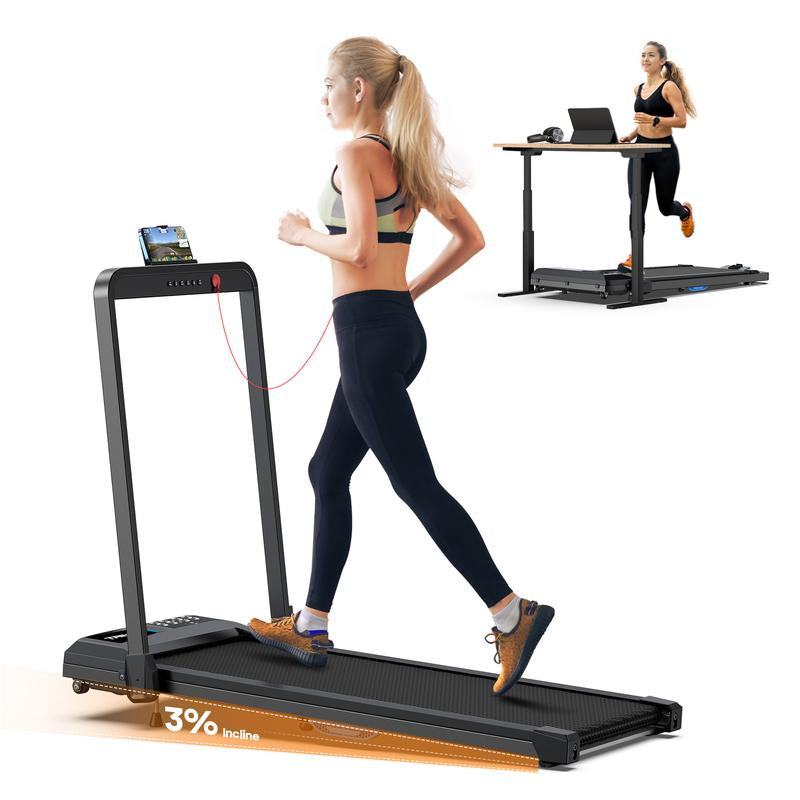 [Wellfit]2-In-1 under Desk Treadmill with Handle – 5O% OFF! Voice-Controlled, Incline Treadmill, 320Lbs Capacity – Upgrade Your Home & Office Fitness