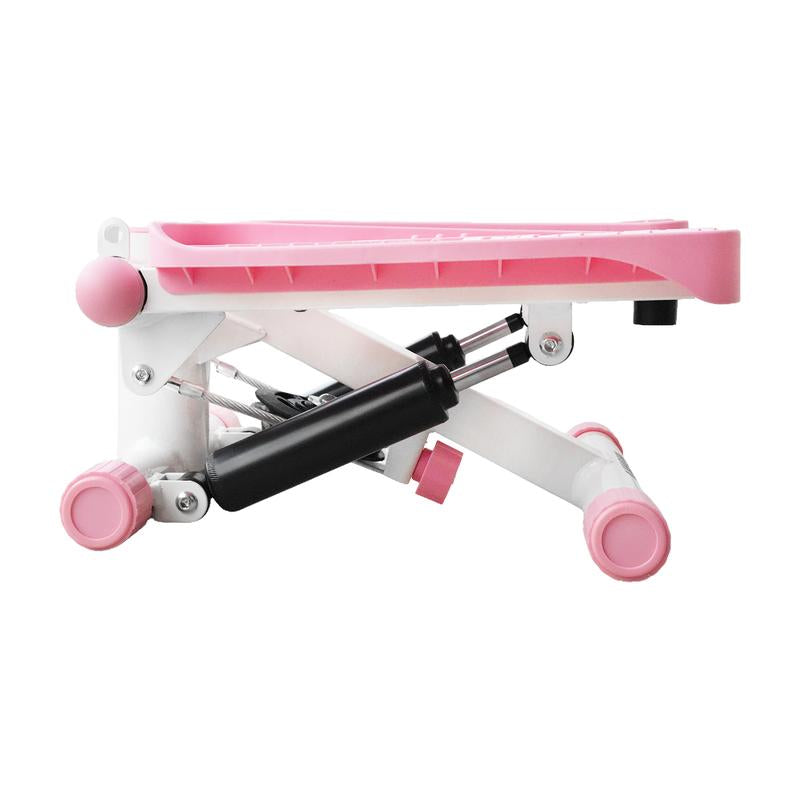 Pink Hydraulic Fitness Stepper with Digital Display and Resistance Bands, 330LBS Load-Bearing Capacity Pink Mini