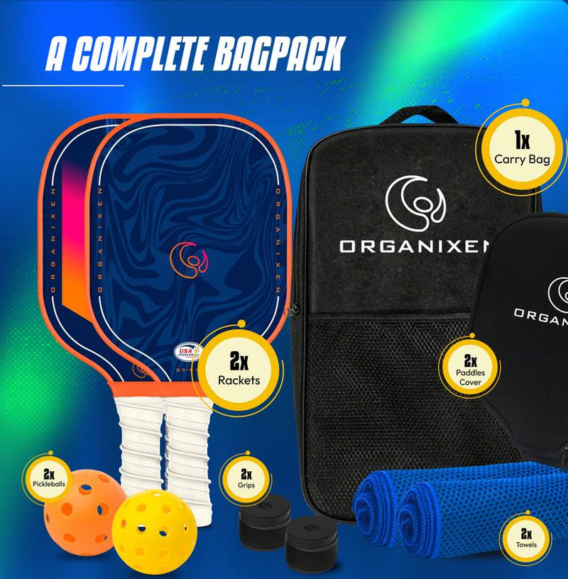 Professional Pickleball Paddle Set for Men and Women - USAPA Approved with 4 Balls, 2 Cooling Towels, and Carry Bag