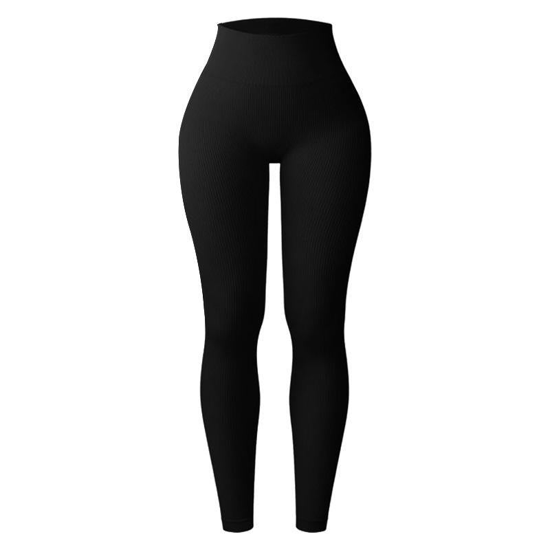 High Waisted Tummy Ribbed Shaping Leggings Yoga Pants