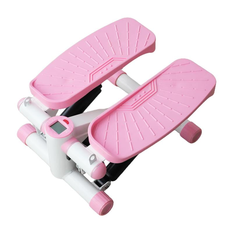 Pink Hydraulic Fitness Stepper with Digital Display and Resistance Bands, 330LBS Load-Bearing Capacity Pink Mini