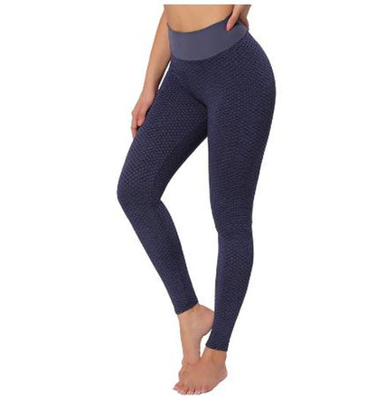 Seamless High-Waist Plaid Leggings for Women - Breathable Fitness and Yoga Pants