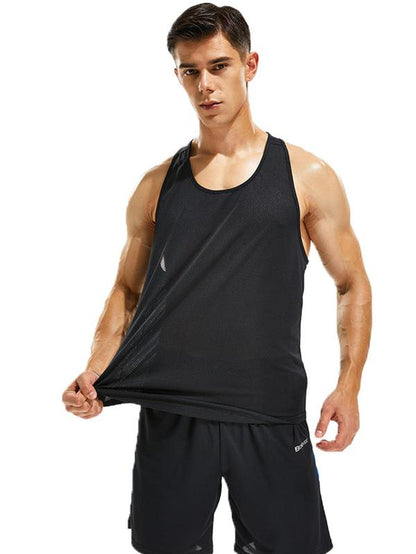 Men'S Letter Print round Neck Sports Tank Top, Loose Sporty Breathable Quick Drying Racerback Tank Top, Summer Outfits 2024