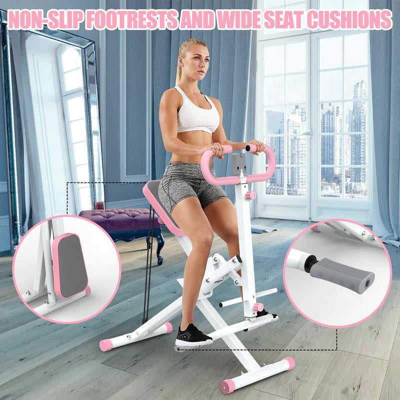 Squat Machine for Home, Adjustable 4 Resistance Bands,Rodeocore Exercise Machine, Ride & Rowingmachine for Botty Glutes Butt Thighs, Foldable 330LBS, Abback/Leg Press Hip Thrust Christmas Gift