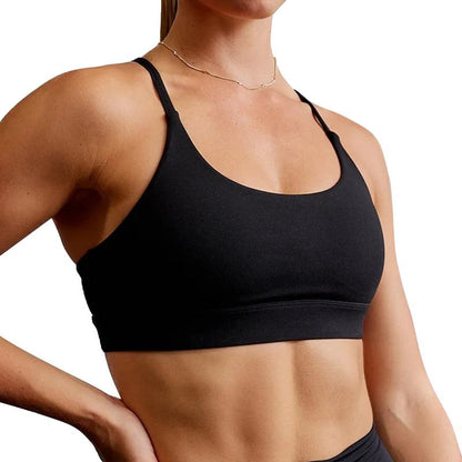 Dailiweistrappy Women's High Support Sports Bra and Open Back Crop Tank for Athletic Activities